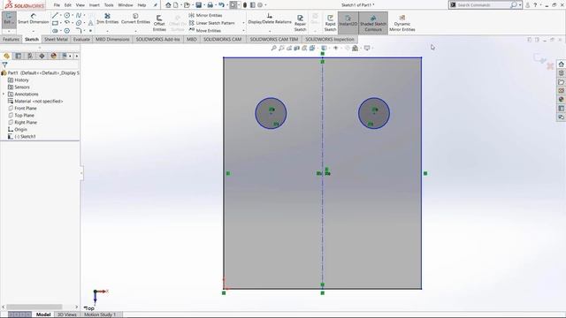 SOLIDWORKS — Mirror Part Sketching смотреть онлайн
