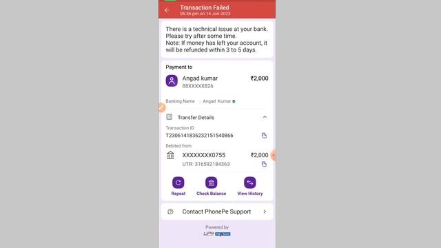 Phonepe transaction failed but money debited | how to refund money on phonepe | Transaction failed смотреть онлайн