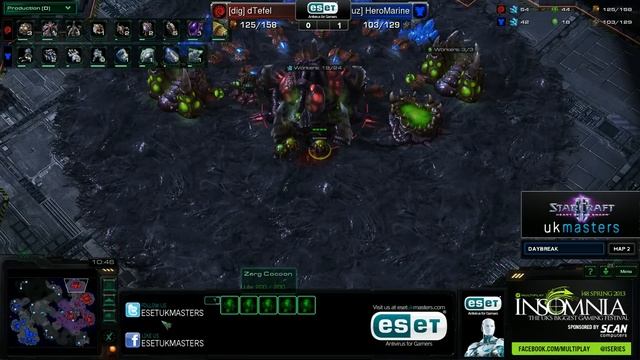 [T] HeroMarine vs [Z] Tefel - ESET UK Masters Season 1 Grand Finals Game 2 of 3 смотреть онлайн