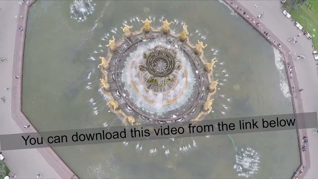 Moscow Landmark Friendship Of Nations Fountain, Aerial View
