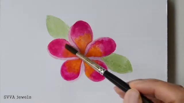 Painting a Pink Plumeria Flower in Watercolor - No Pre-Drawing смотреть онлайн