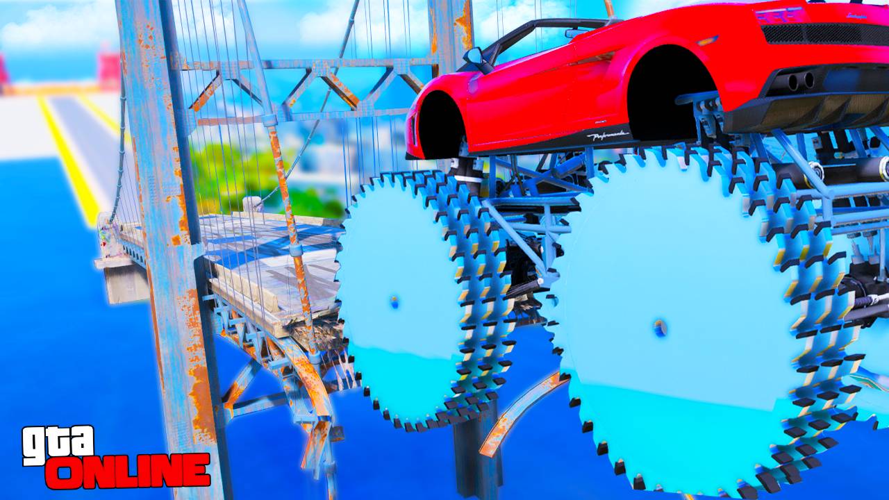СМОЖЕТ ЛИ МАШИНА НА ПИЛАХ ПЕРЕЛЕТЕТЬ СЛОМАННЫЙ МОСТ В ГТА 5 ? - ЭКСПЕРИМЕНТ В GTA 5