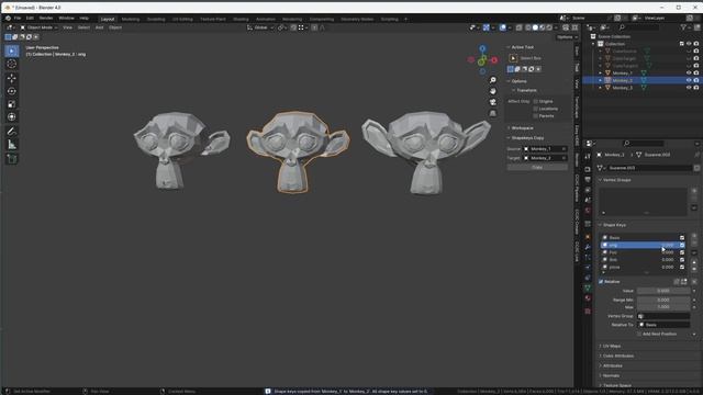 Copy shape keys from one object to another in Blender смотреть онлайн