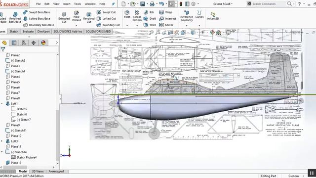 Cessna 150mm by Solidworks смотреть онлайн