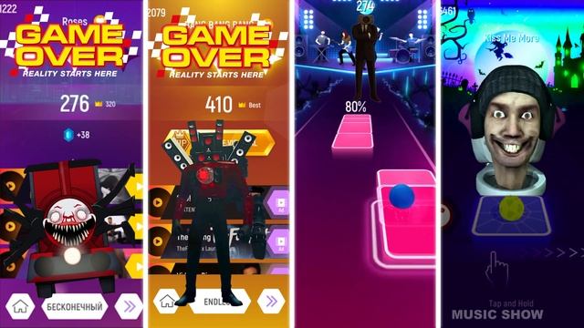 Choo Choo Charles Vs Titan Speakerman 2 Vs Speakerman Vs DJ Skibidi Toilet - Tiles Hop EDM Rush! смотреть онлайн