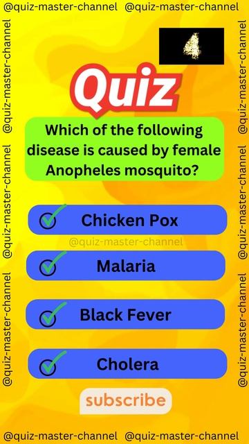 Which of the following disease is caused by female Anopheles mosquito? смотреть онлайн