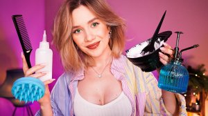 АСМР Усыпляющий МАССАЖ ГОЛОВЫ и СПА УХОД ЗА ВОЛОСАМИ 💕 asmr hair spa scalp massage
