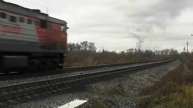 3ТЭ10М-3615, приветствие от локомотивной бригады. Перегон Криволучье - Присады смотреть онлайн