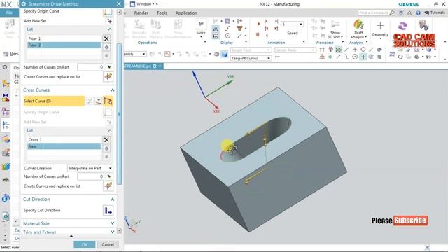 #NX CAM #STREAMLINE #CROSS CURVE #TOWARD DRIVE #TOOL AXIS #TOWARD POINT смотреть онлайн
