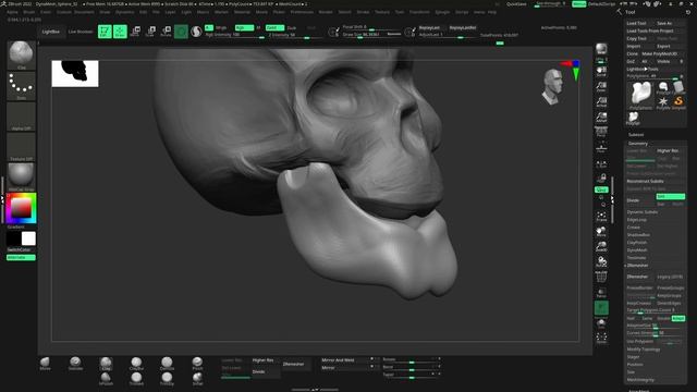 ZBrush Human Skull Sculpt - Part 1 смотреть онлайн
