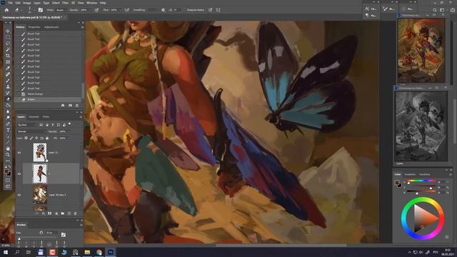 Digital illustration - timelapse. Fairy painting смотреть онлайн