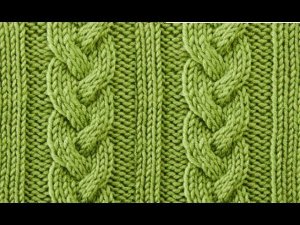 Узоры спицами. Объемная коса из 9 петель.