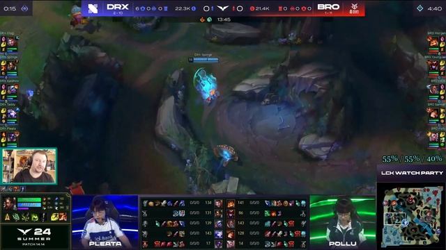 BRO vs. DRX | ИГРА 1 - LCKWatchParty | ОБЗОР РАЗБОР LCK 2024 | Lolesports League of Legends смотреть онлайн