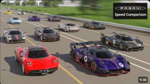 Сравнение всех моделей Pagani Zonda по скорости