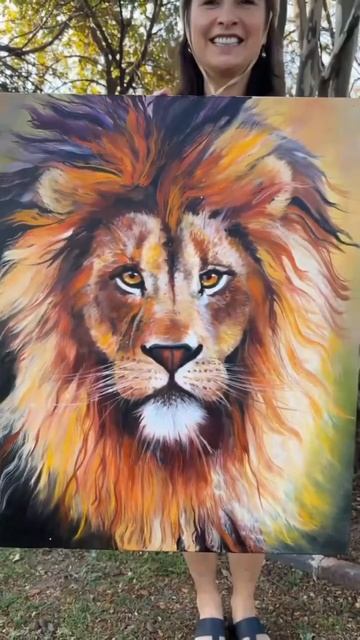 Король лев 🦁#ольгабазанова #художник #искусство #творчество #живопись #живописьмаслом #краски смотреть онлайн