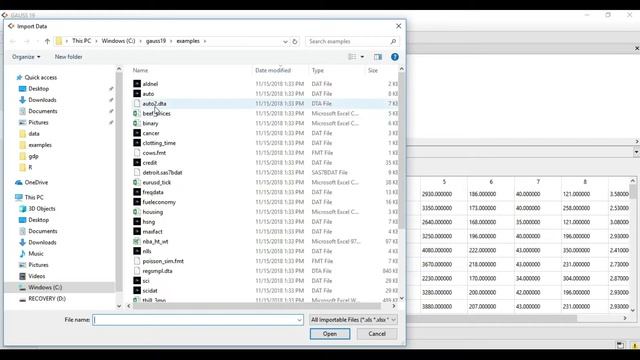 GAUSS data import wizard смотреть онлайн