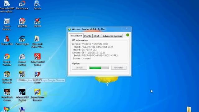 วิธีการ Crack Windows7 ด้วยโปรแกรม Windows Loader смотреть онлайн