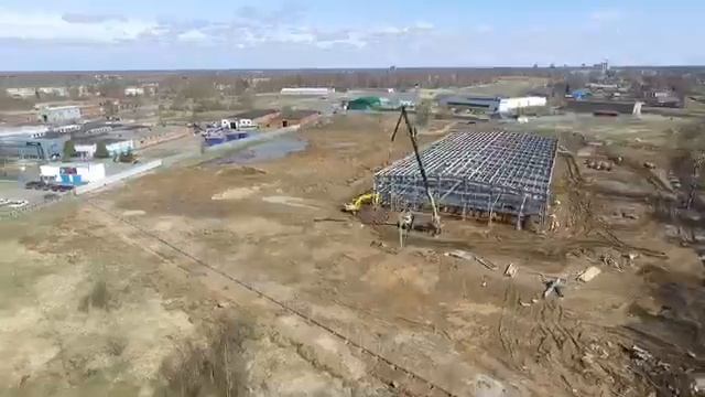 МКСтрой. Строительство производственное здания. Съемка 17 мая 2019 г. смотреть онлайн
