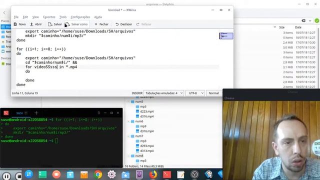 Converter Vídeos para mp3 em massa Loop For (Para) Shell Script Terminal Linux смотреть онлайн