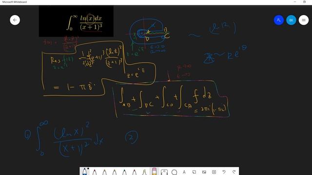 Complex analysis, contour integral: integral of ln(x)/(1+x)^3 from 0 to infinity смотреть онлайн