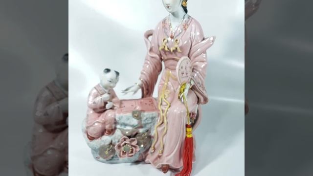 Antigua Escultura Figura Porcelana Geisha Jugando Go Vintage смотреть онлайн