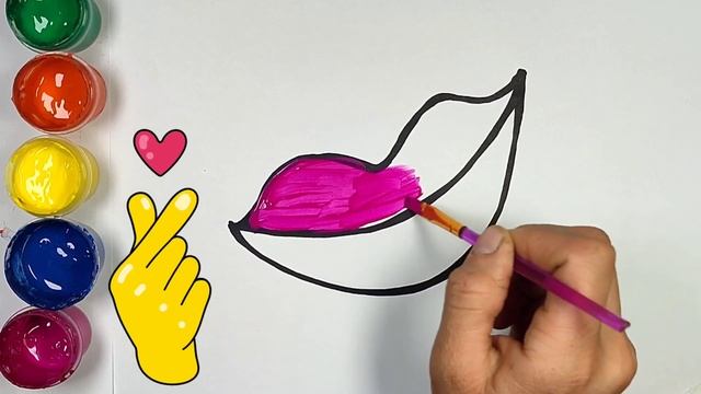 Bolalar uchun lab rasm chizish / Рисование губ для детей / Drawing lips for children смотреть онлайн