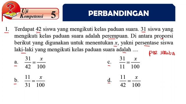 UJI KOMPETENSI 5 PERBANDINGAN PERSENTASE MATEMATIKA SMP KELAS 7 NO 1 смотреть онлайн