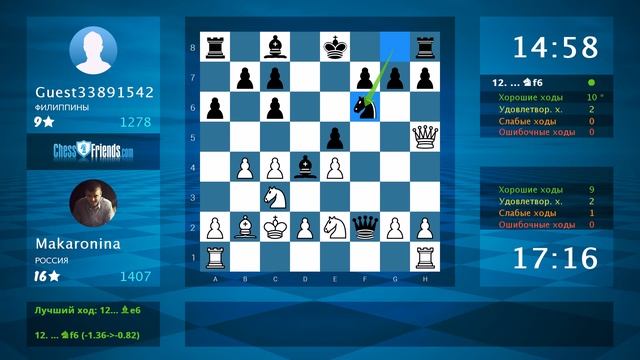 Chess Game Analysis: Makaronina - Guest33891542 : 1-0 (By ChessFriends.com) смотреть онлайн