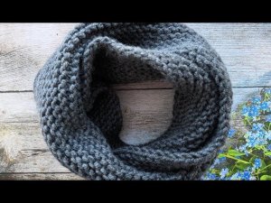 Вяжем снуд платочной вязкой