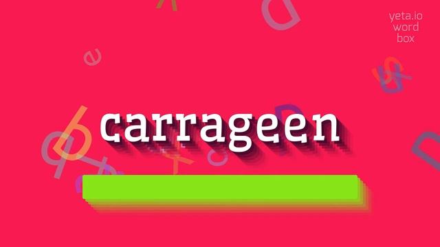 CARRAGEEN - HOW TO SAY CARRAGEEN? смотреть онлайн