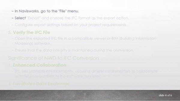 Converting NWD to IFC for AEC Professionals
