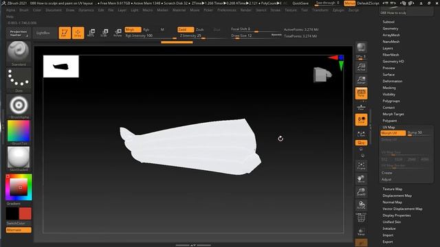 How to Sculpt and Paint on UV Layout in Zbrush? | Lesson 12 | Chapter 12 | Zbrush 2021.5 Full Cours смотреть онлайн