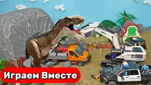 Машинки мультики 🚗 Машинки против ДИНОЗАВРОВ 🦖 Видео для детей