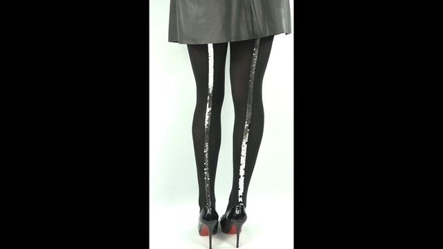 Party TIGHTS Calzedonia with sequins back seam Unboxing & TRY ON смотреть онлайн