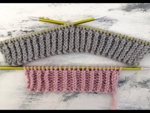 Эффектная и эластичная резинка спицами скрещенными петлями