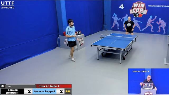 15:00 Борцов Дмитрий 3-0 Костюк Андрей стол 4 Юг-3 14.01.21 смотреть онлайн