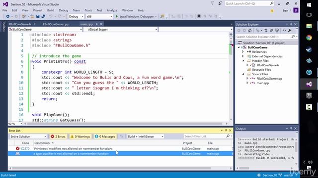 [Udemy UE4 C++] 029 Introducing the Const Keyword смотреть онлайн
