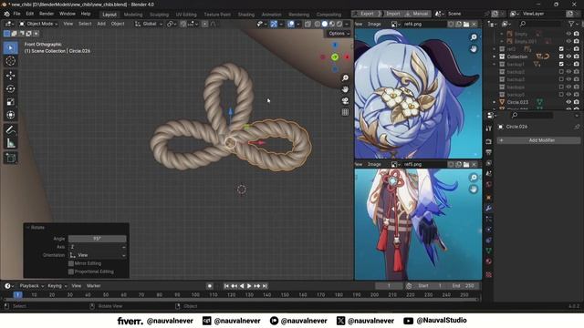 Ganyu Chinese Dress Chibi Model - Blender 3D Sculpting Time-lapse смотреть онлайн