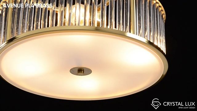 AVENUE PL4 BRASS|ПОТОЛОЧНЫЙ СВЕТИЛЬНИК|ЛЮСТРА|CRYSTAL LUX смотреть онлайн