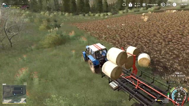 Zetor 16145 and MTZ 82 turbo baling / Farming Simulator 19 / FS19, LS19 смотреть онлайн