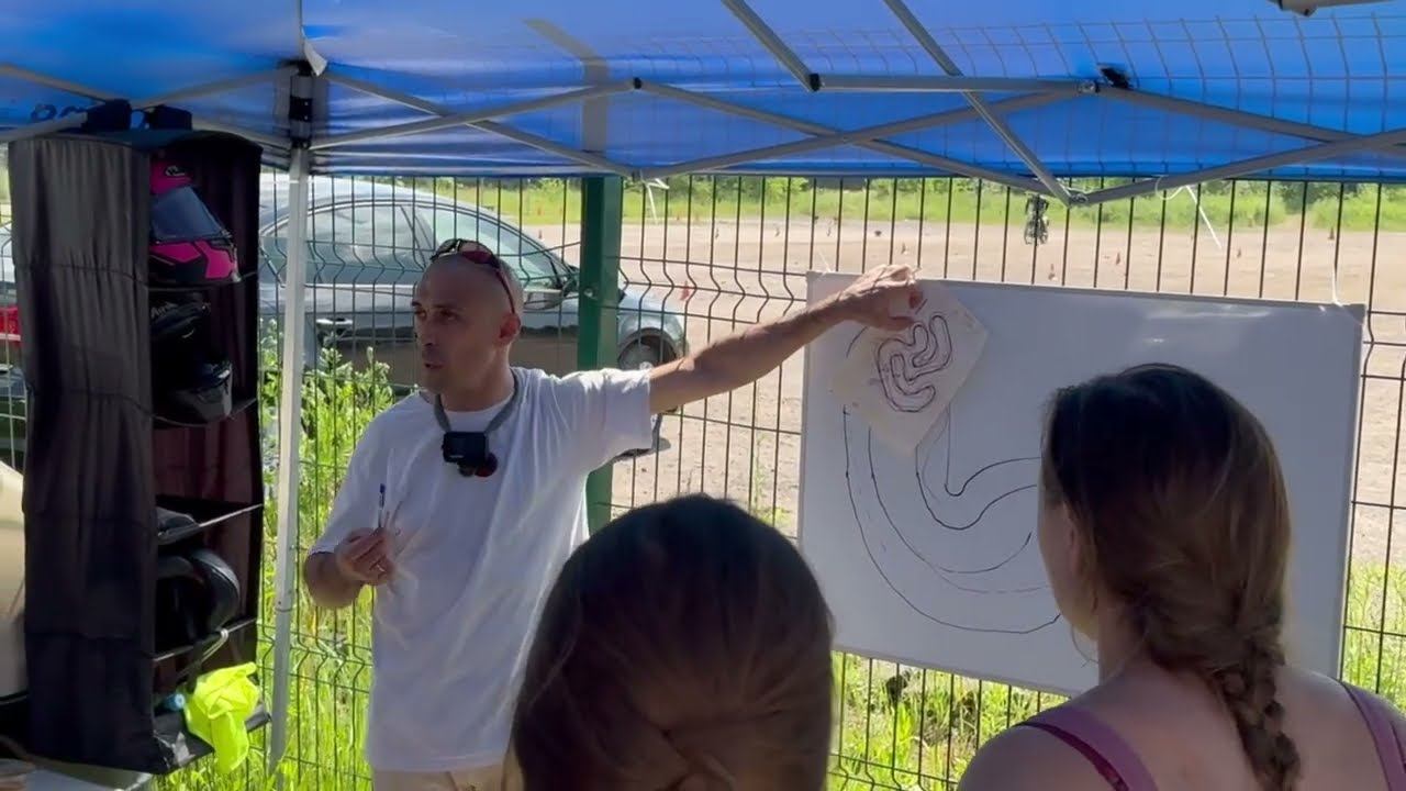 Мотошкола Праванамото, инструктаж на треке