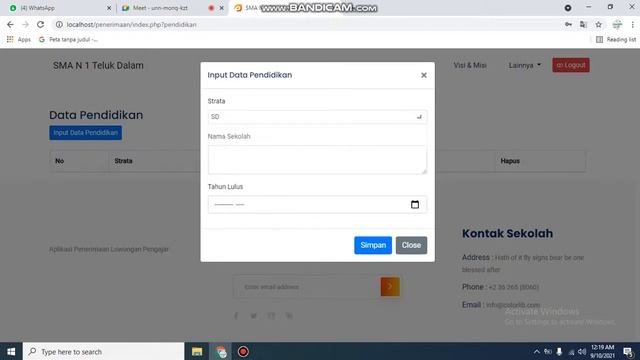 Aplikasi Penerimaan guru Honorer Berbasis Web Pada Sekolah Menengah Atas смотреть онлайн
