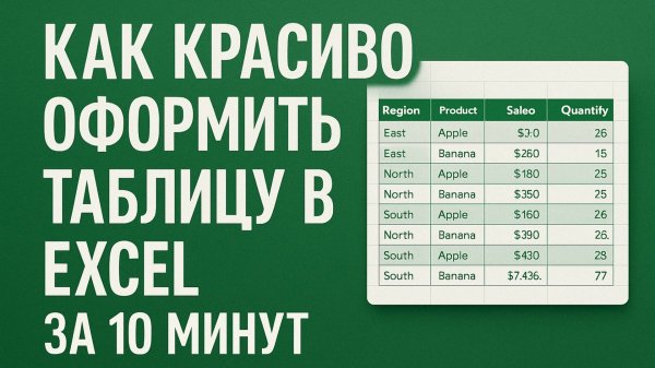 Как красиво оформить таблицу в Excel за 10 минут