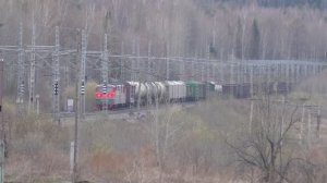 Два грузовых поезда РЖД на Транссибе | Железная дорога в Сибири