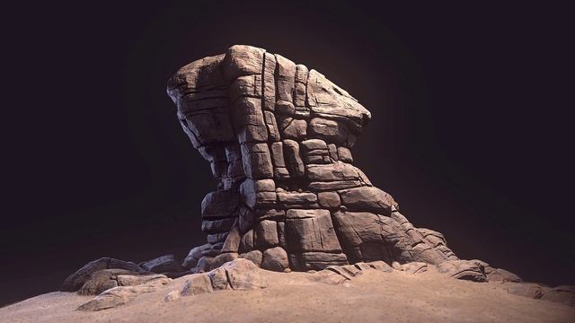 Zbrush Rock Sculpt - Marmoset Render смотреть онлайн