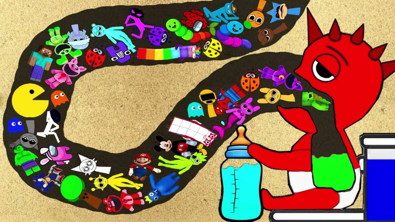 Рэдди ест спрунки, соника, марио и других персонажей