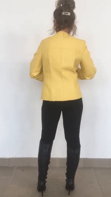 Куртка женская 4500 ₽, натуральная кожа желтая р.44 /10677/ смотреть онлайн