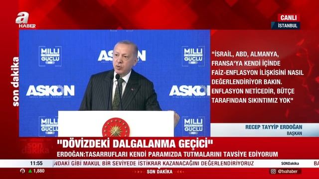 Başkan Erdoğan'dan döviz kuru açıklaması: Dalgalanma kontrol altında | A Haber смотреть онлайн