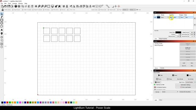 LightBurn Tutorial: Power Scale