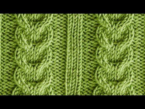 Шикарный узор для шапки - ДВОЙНАЯ КОСА из 8 петель смотреть онлайн